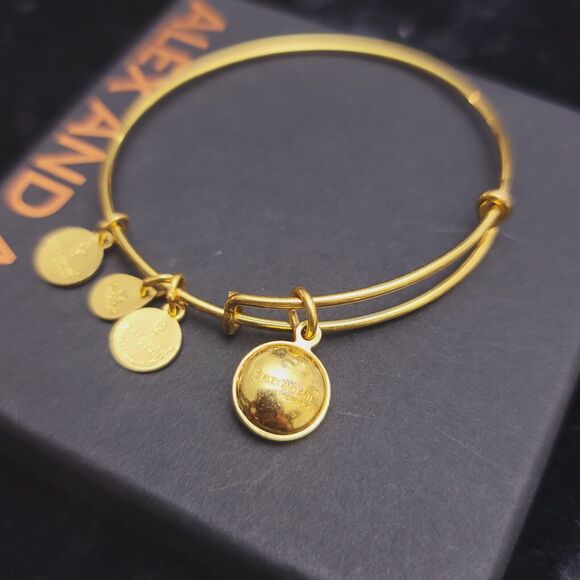 Alex and Ani October Birthstone Gold Bangle - Picture 6 of 8